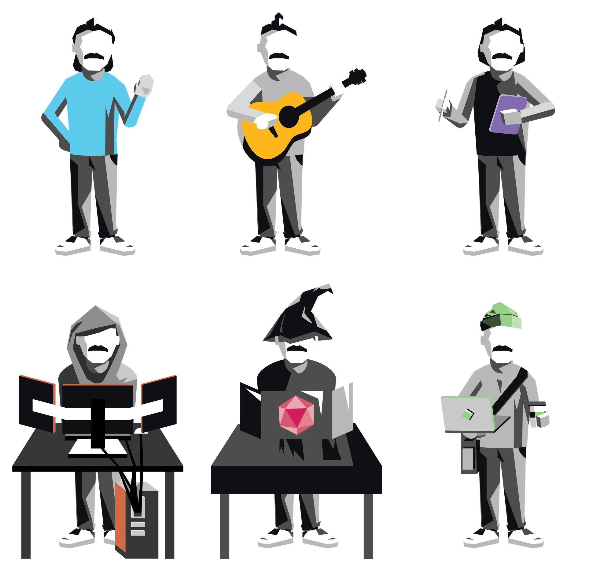 Complete character illustration series